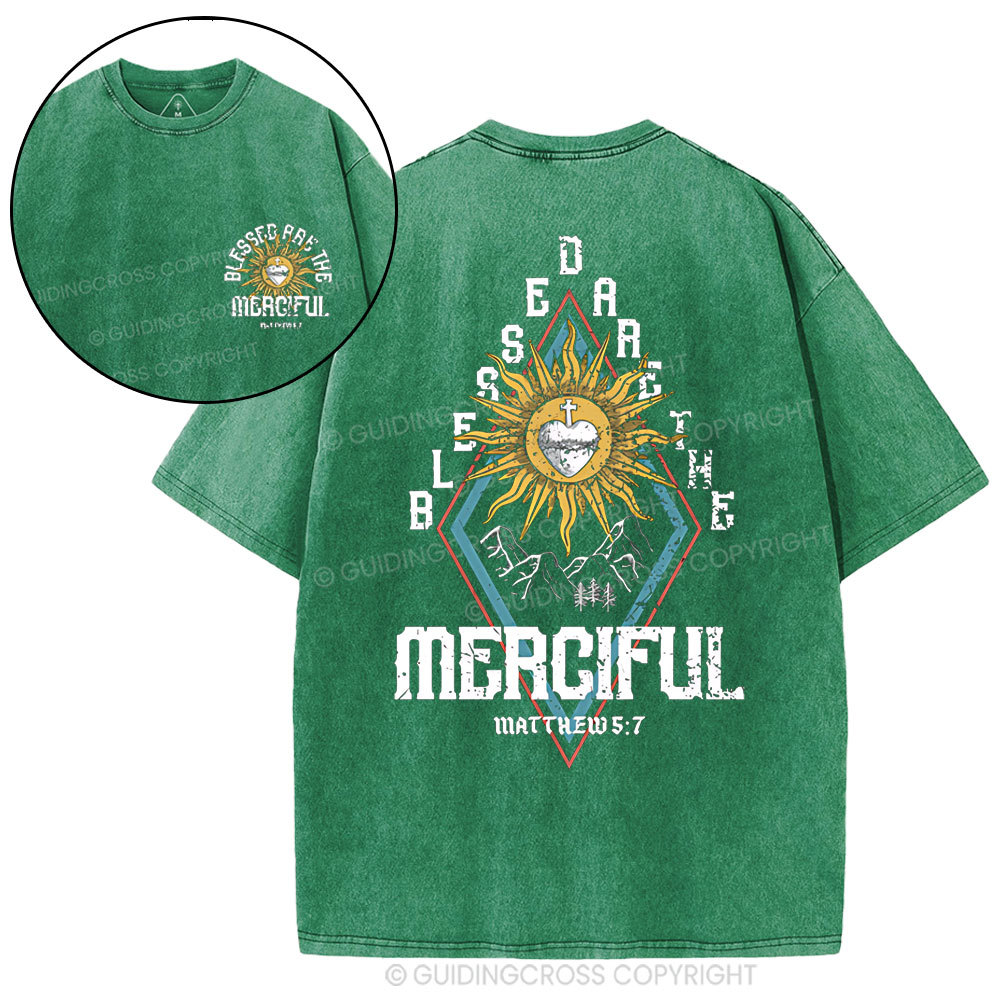 Blessed Are The Merciful  Christian Washed T-Shirt