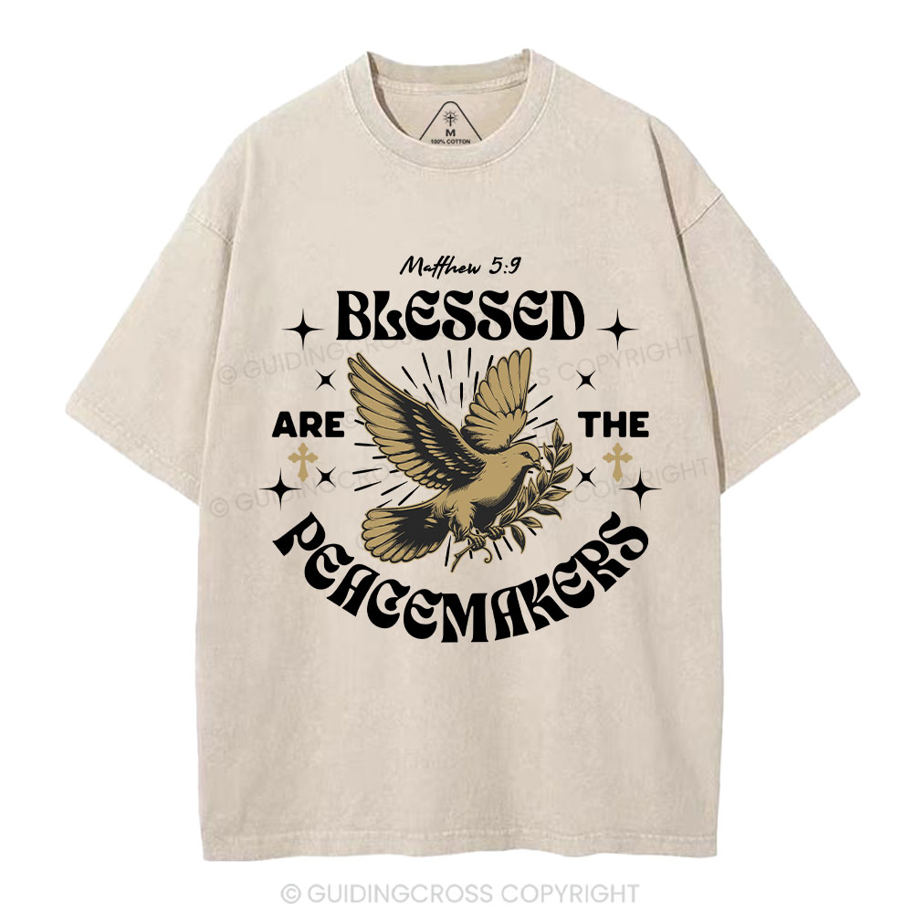 Blessed Are The Peacemakers Christian Washed T-Shirt