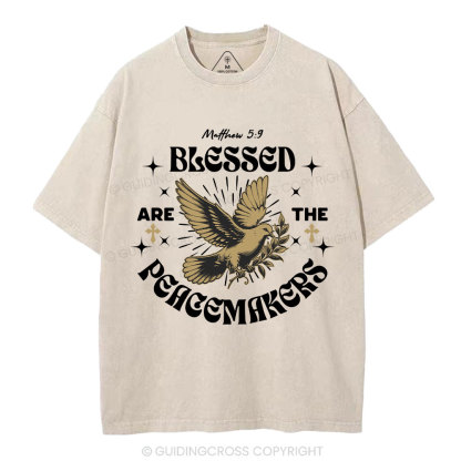 Blessed Are The Peacemakers Christian Washed T-Shirt