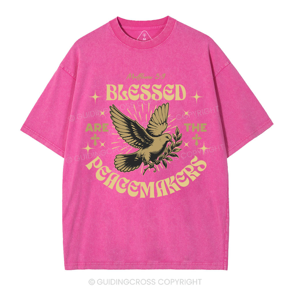 Blessed Are The Peacemakers Christian Washed T-Shirt