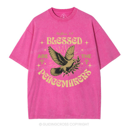 Blessed Are The Peacemakers Christian Washed T-Shirt