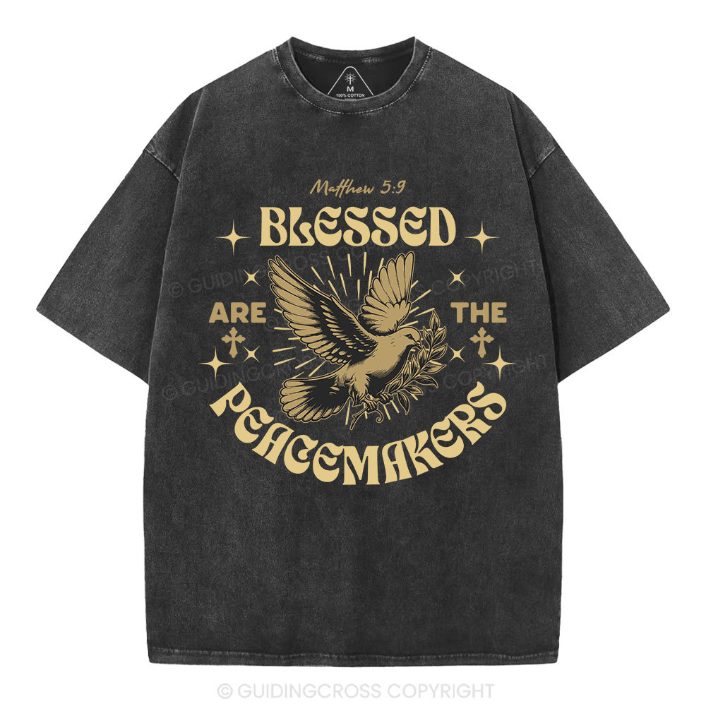 Blessed Are The Peacemakers Christian Washed T-Shirt