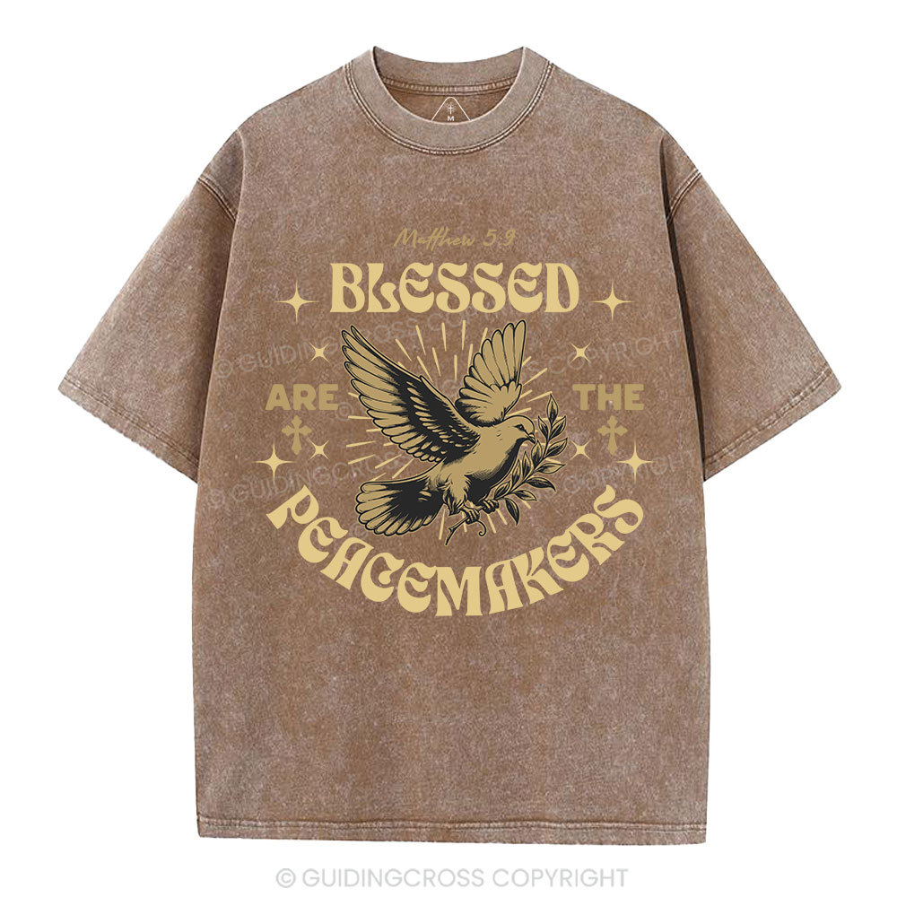 Blessed Are The Peacemakers Christian Washed T-Shirt