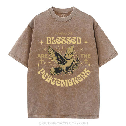 Blessed Are The Peacemakers Christian Washed T-Shirt