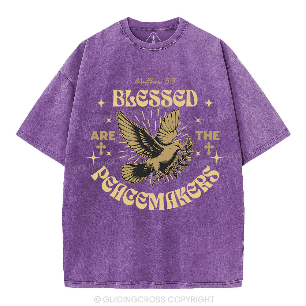 Blessed Are The Peacemakers Christian Washed T-Shirt