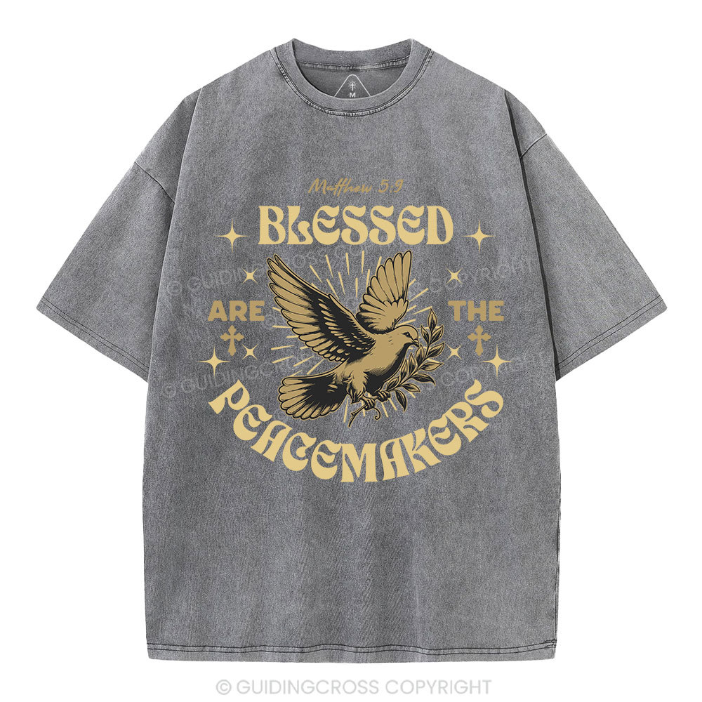 Blessed Are The Peacemakers Christian Washed T-Shirt