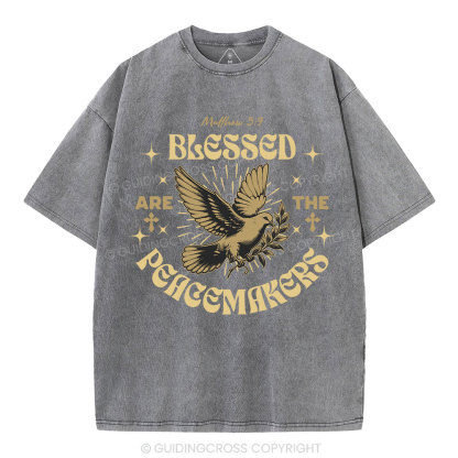 Blessed Are The Peacemakers Christian Washed T-Shirt