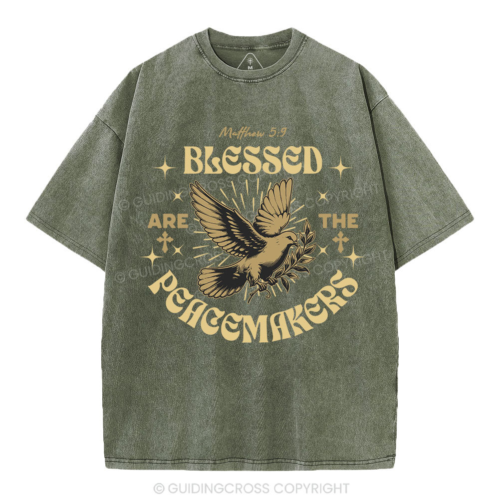 Blessed Are The Peacemakers Christian Washed T-Shirt