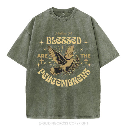 Blessed Are The Peacemakers Christian Washed T-Shirt