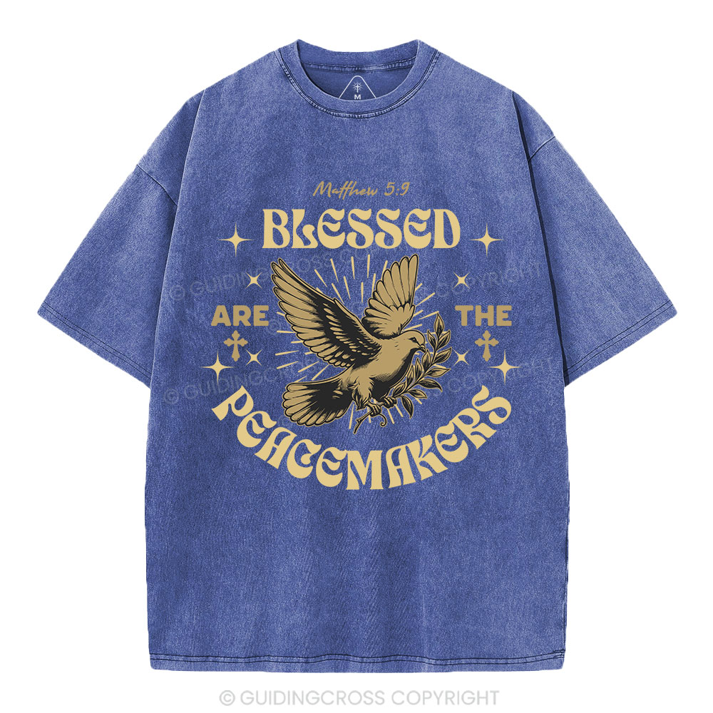 Blessed Are The Peacemakers Christian Washed T-Shirt