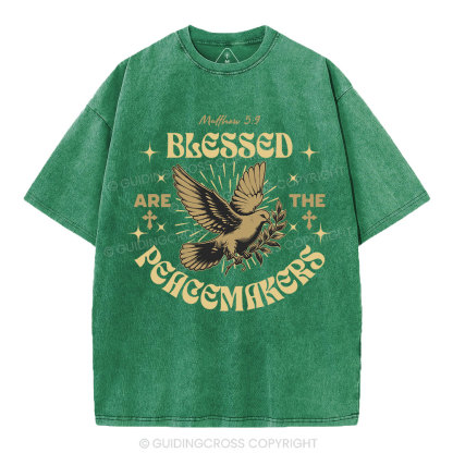 Blessed Are The Peacemakers Christian Washed T-Shirt