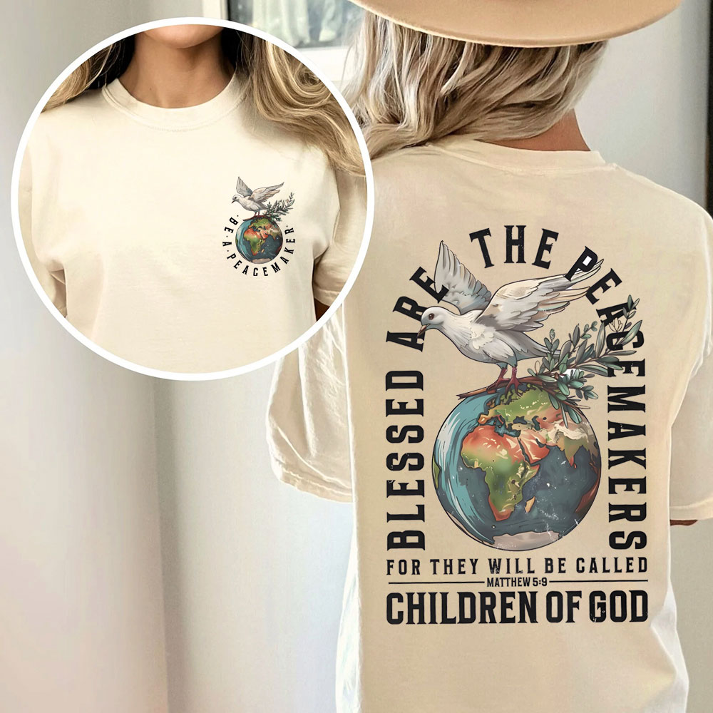 Blessed Are The Peacemakers Christian Washed T-Shirt