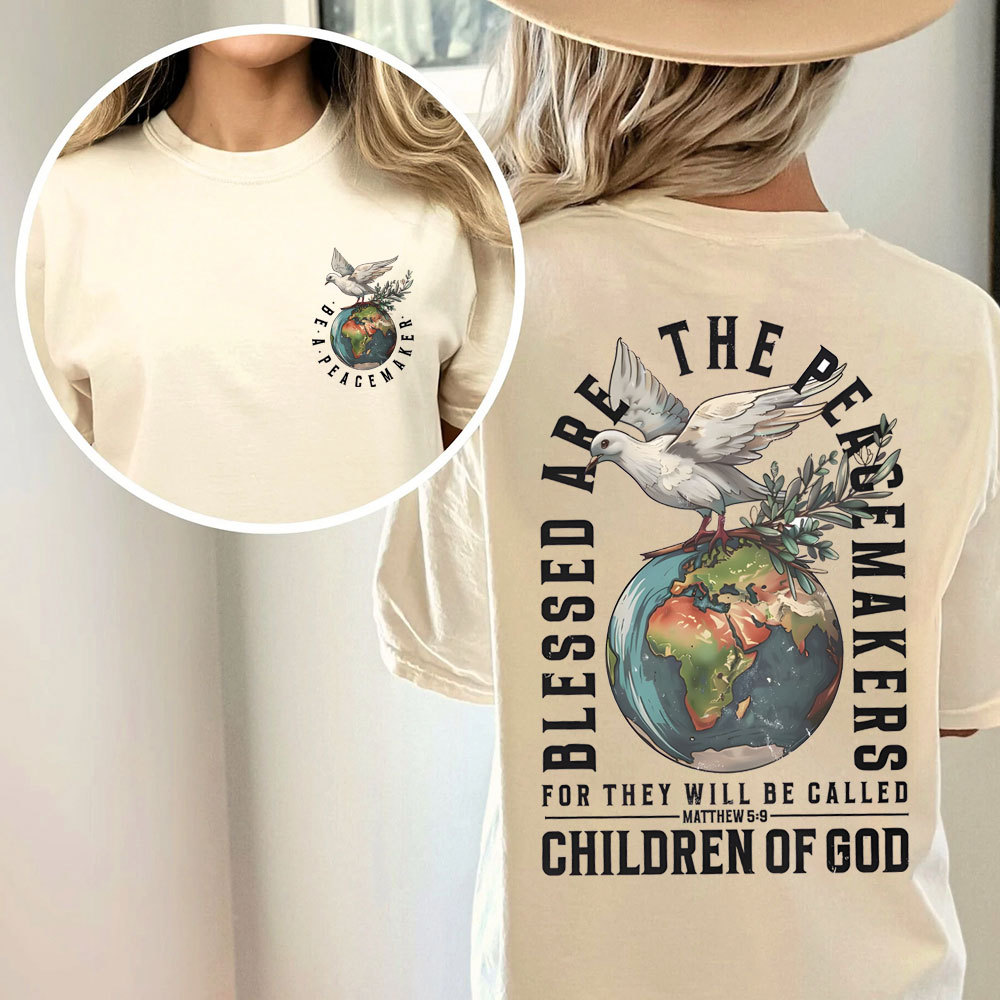 Blessed Are The Peacemakers Christian Washed T-Shirt