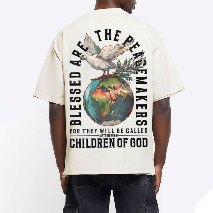 Blessed Are The Peacemakers Christian Washed T-Shirt