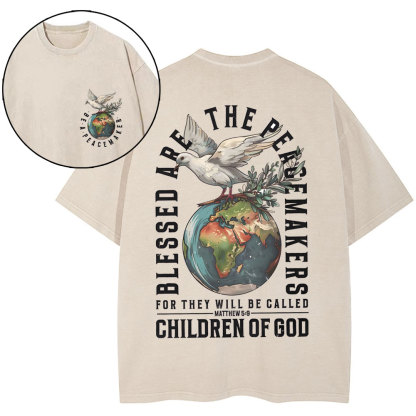 Blessed Are The Peacemakers Christian Washed T-Shirt