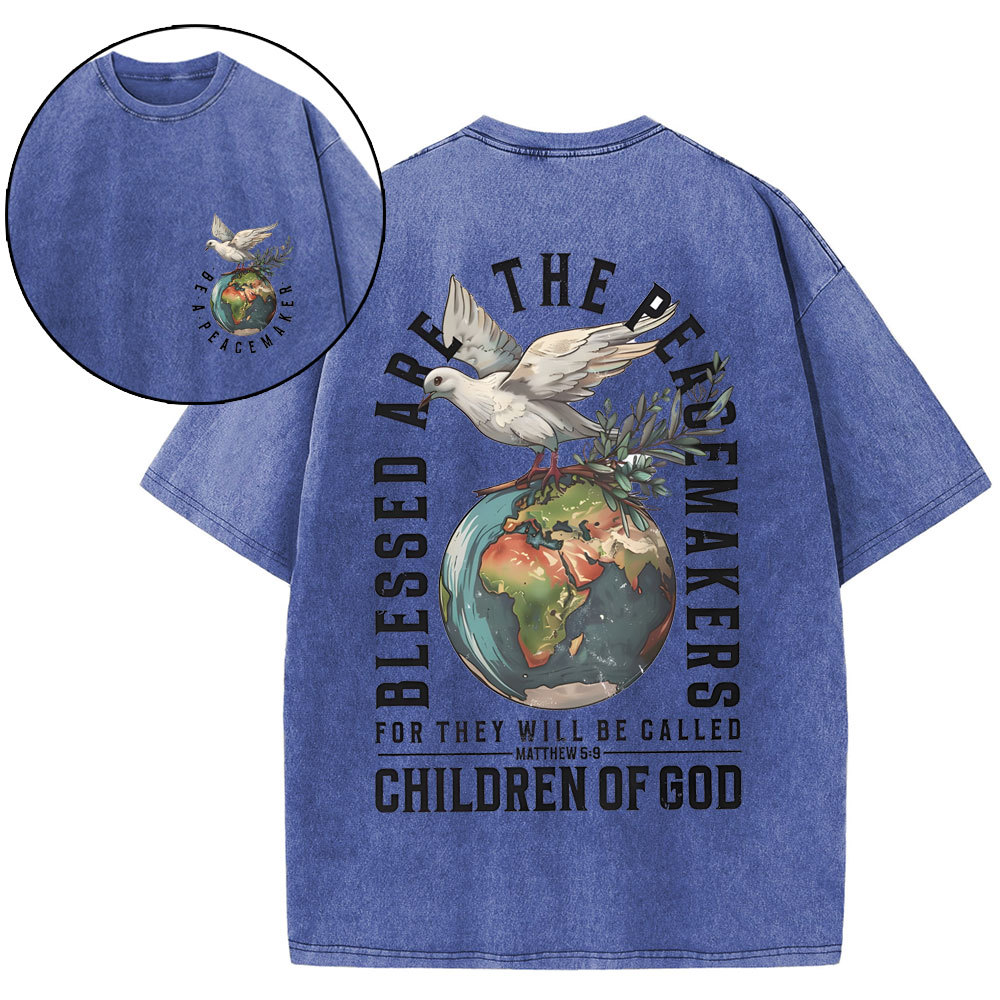 Blessed Are The Peacemakers Christian Washed T-Shirt Sale - GuidingCross