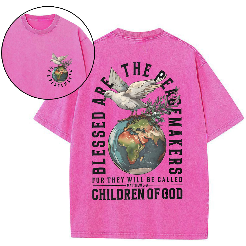 Blessed Are The Peacemakers Christian Washed T-Shirt