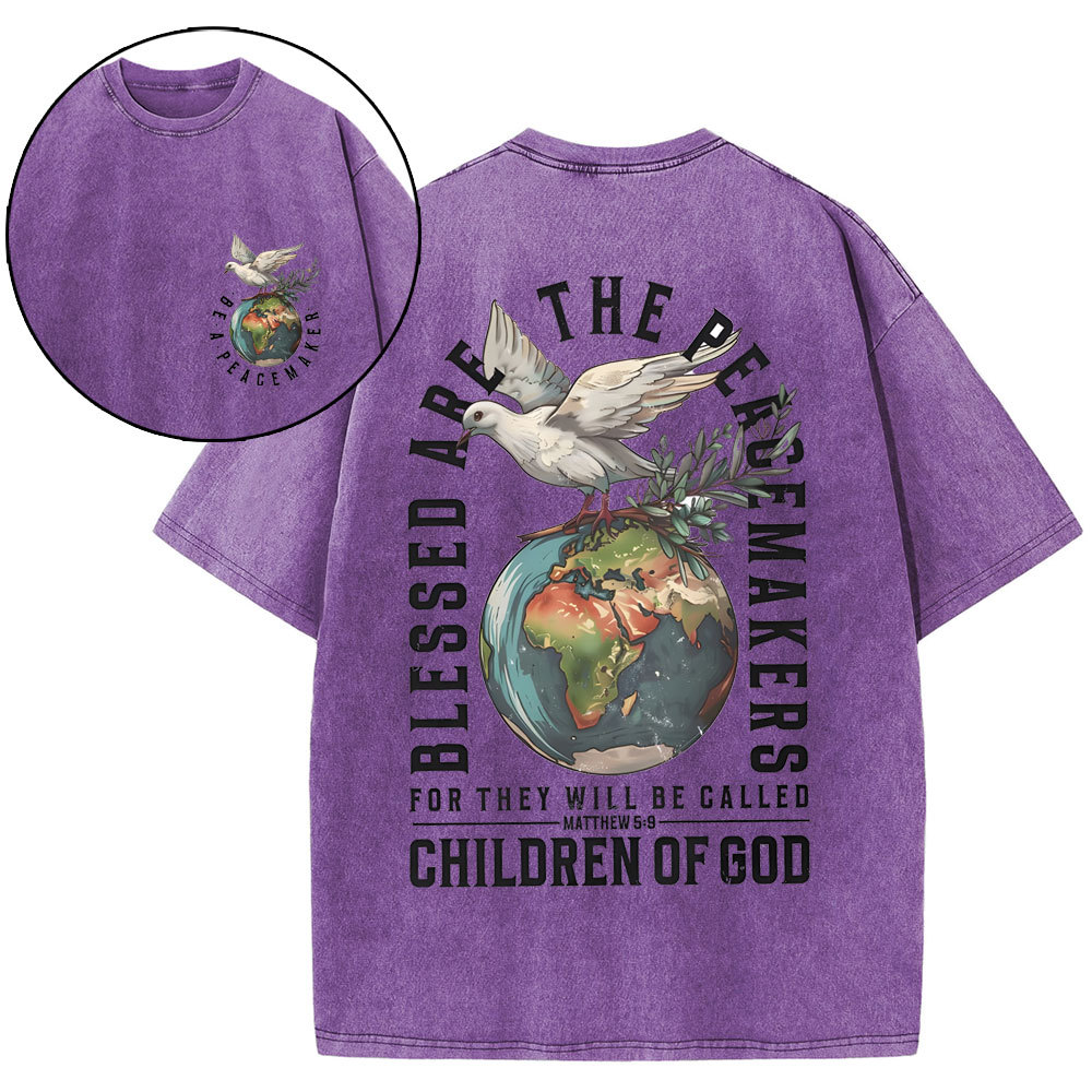 Blessed Are The Peacemakers Christian Washed T-Shirt