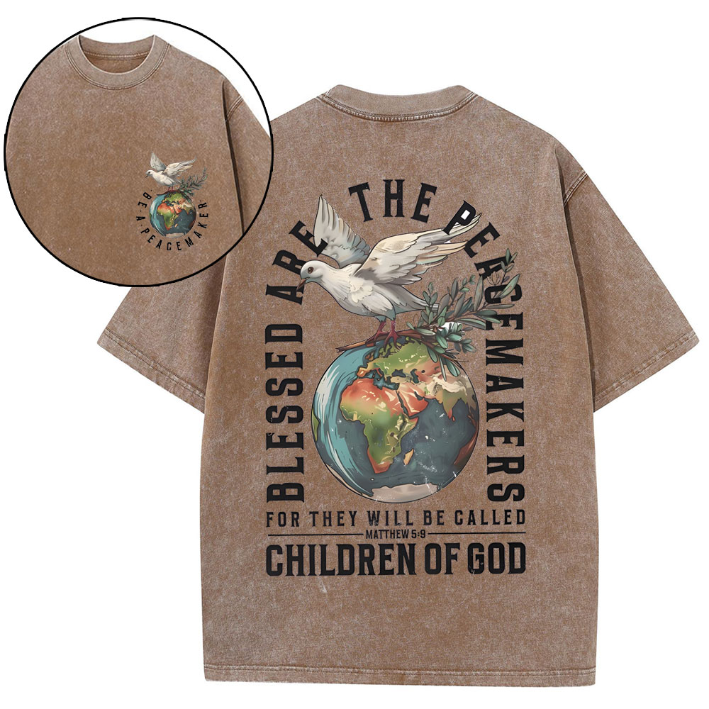 Blessed Are The Peacemakers Christian Washed T-Shirt