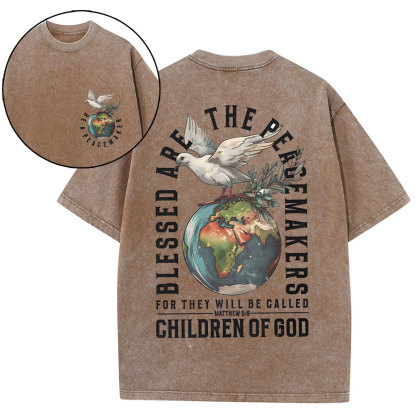 Blessed Are The Peacemakers Christian Washed T-Shirt