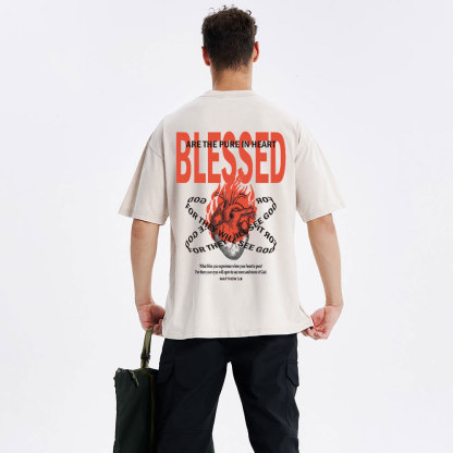 Blessed Are The Pure In Heart Christian Washed T-Shirt