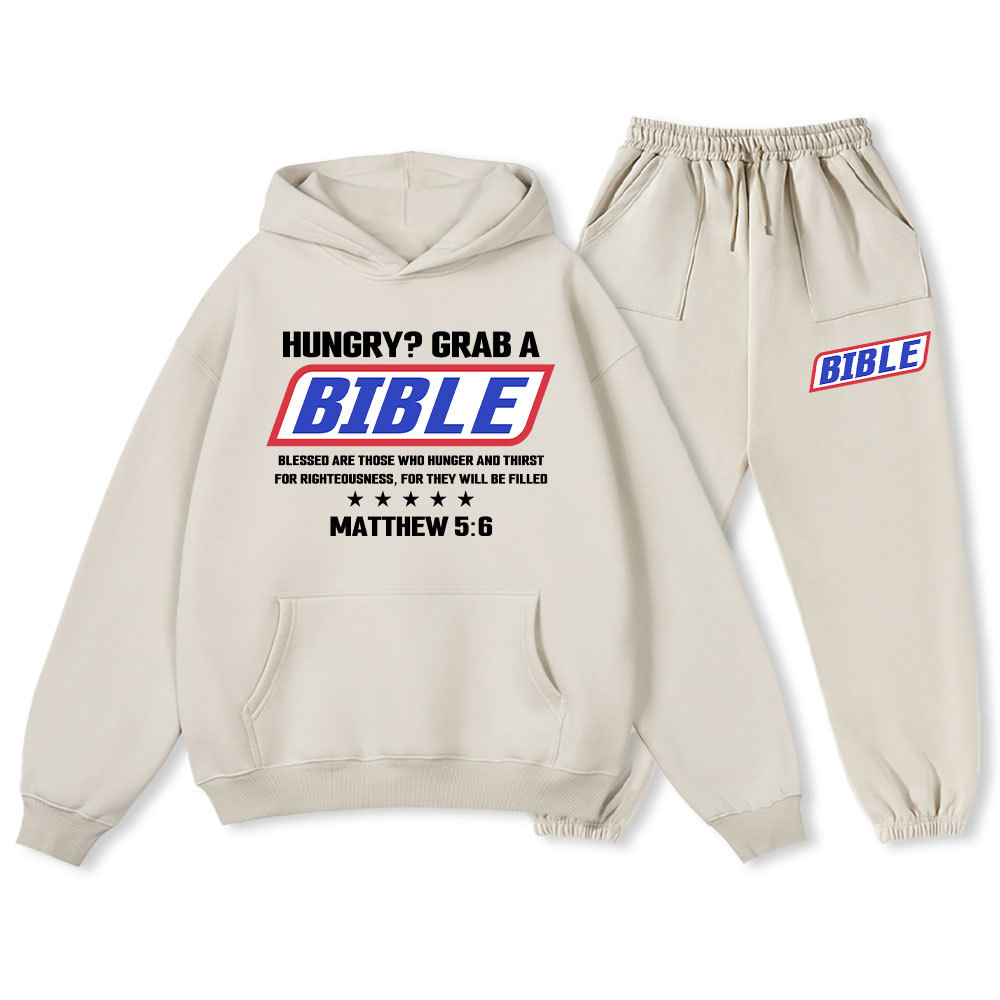 Blessed Are Those Who Hunger And Thirst For Righteousness Christian Fleece Hoodie Set