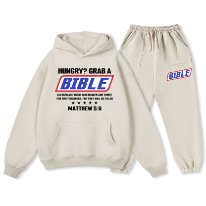 Blessed Are Those Who Hunger And Thirst For Righteousness Christian Fleece Hoodie Set