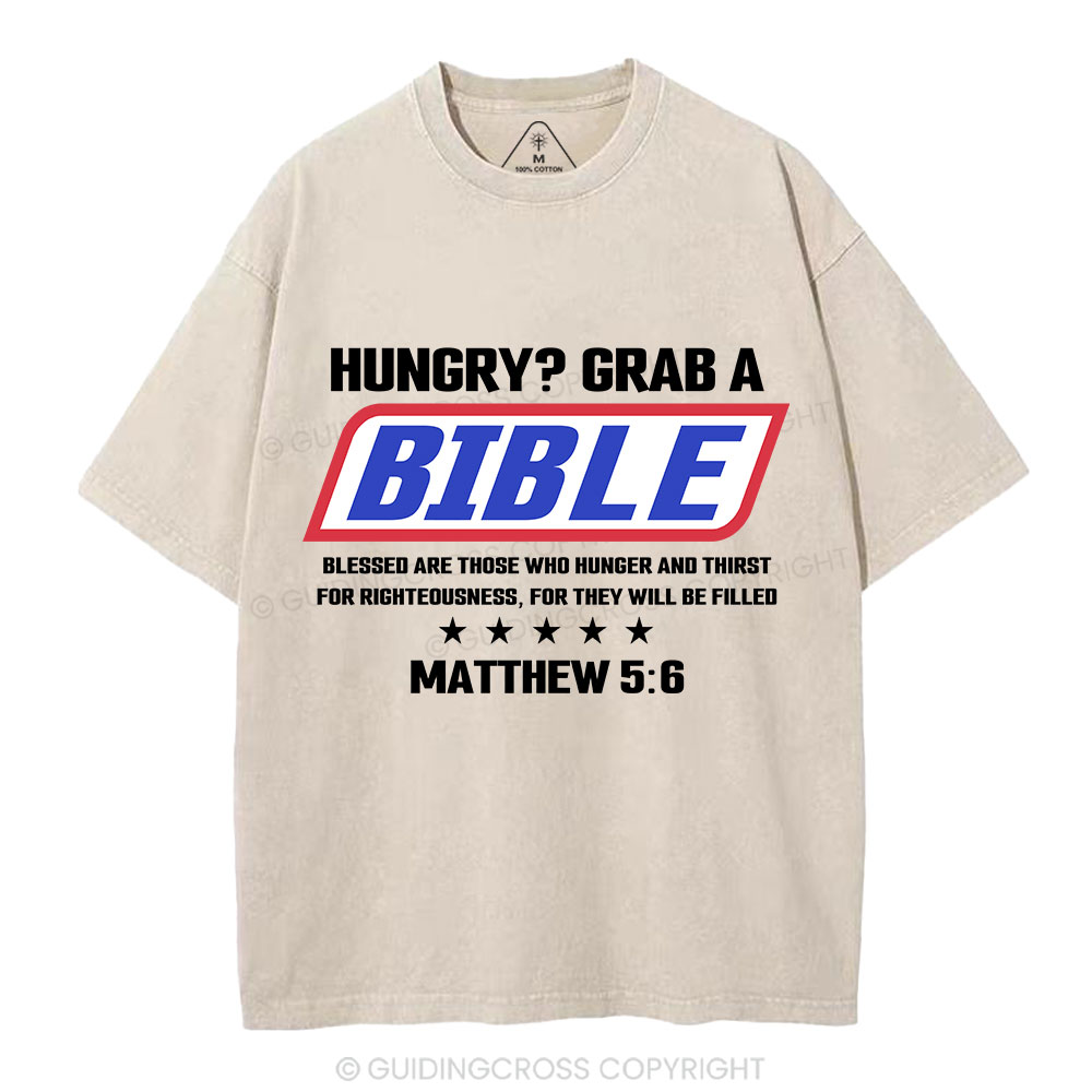 Blessed Are Those Who Hunger And Thirst For Righteousness Christian Washed T-Shirt