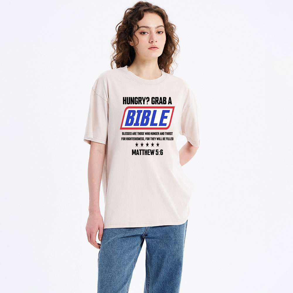 Blessed Are Those Who Hunger And Thirst For Righteousness Christian Washed T-Shirt