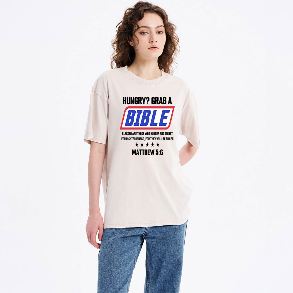 Blessed Are Those Who Hunger And Thirst For Righteousness Christian Washed T-Shirt