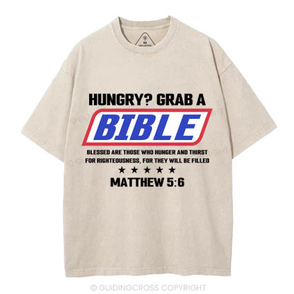 Blessed Are Those Who Hunger And Thirst For Righteousness Christian Washed T-Shirt