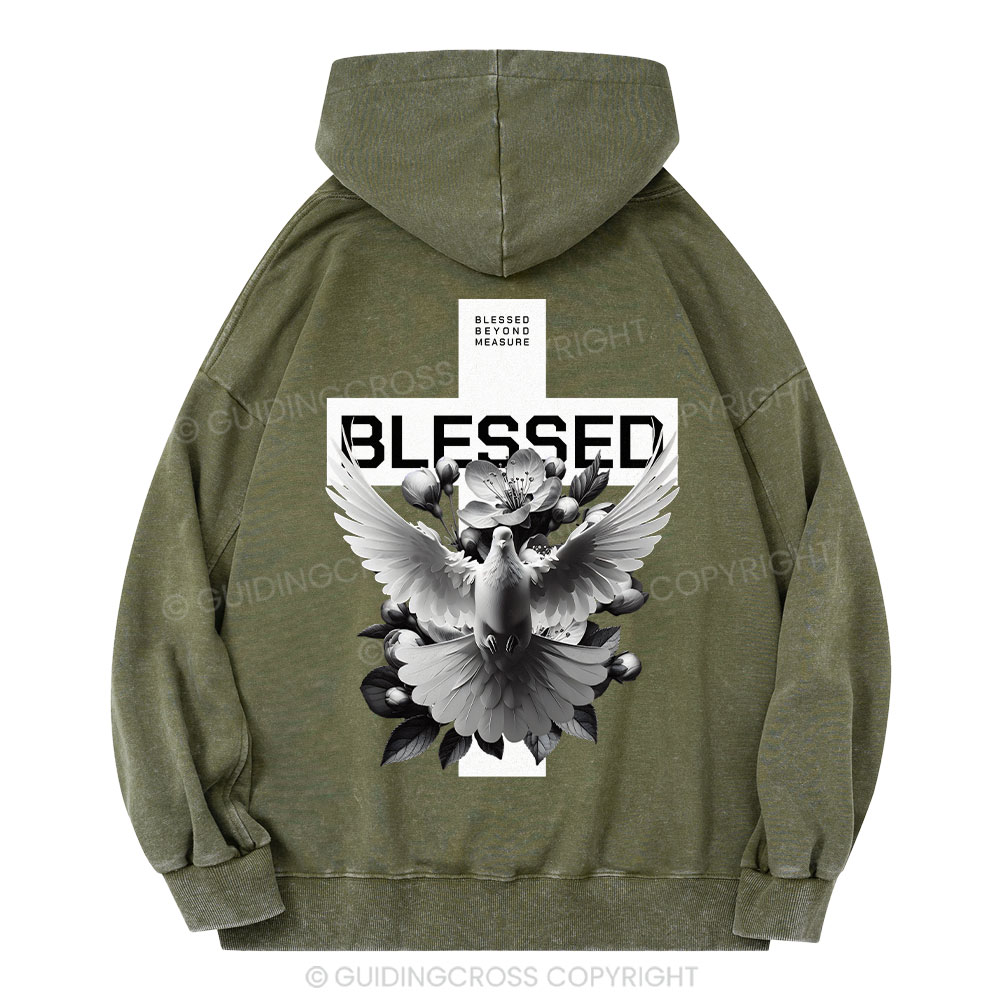 Blessed Beyond Measure Christian Washed Hoodie