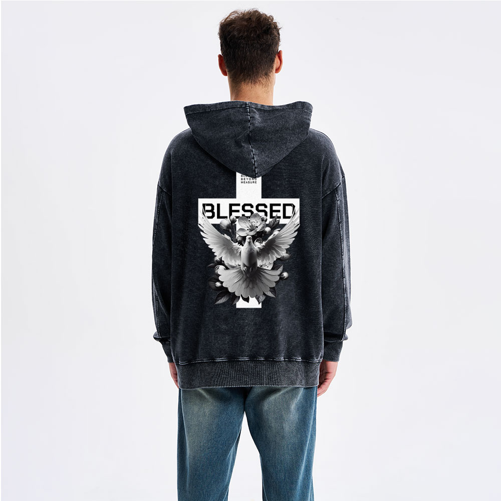 Blessed Beyond Measure Christian Washed Hoodie