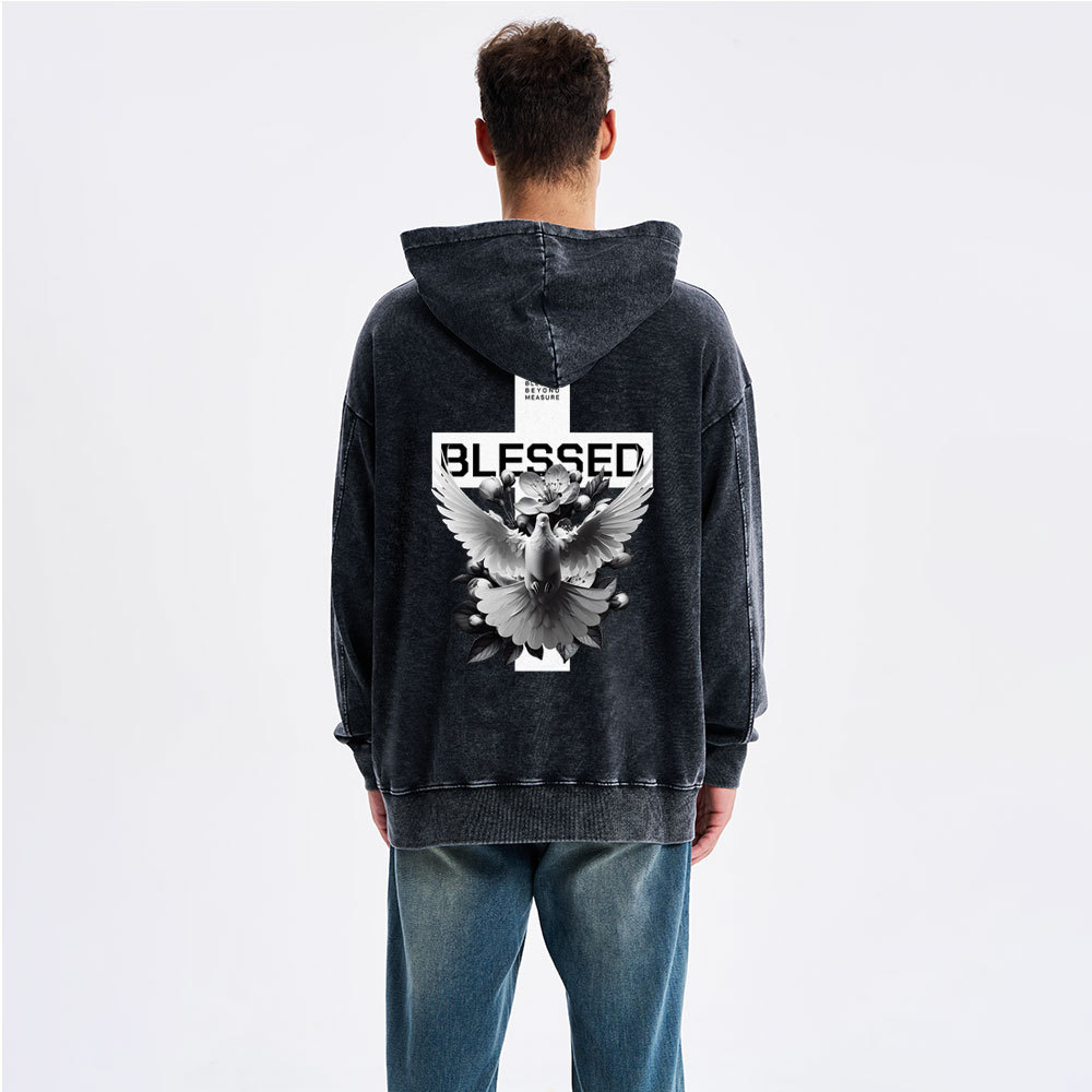 Blessed Beyond Measure Christian Washed Hoodie