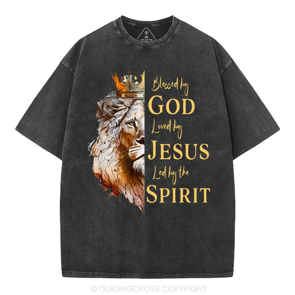 Blessed By God Christian Washed T-Shirt