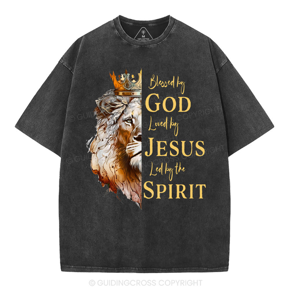 Blessed By God Christian Washed T-Shirt