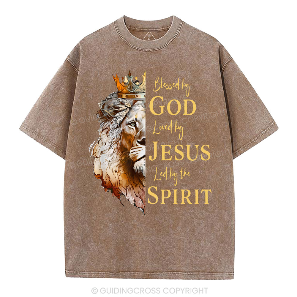Blessed By God Christian Washed T-Shirt