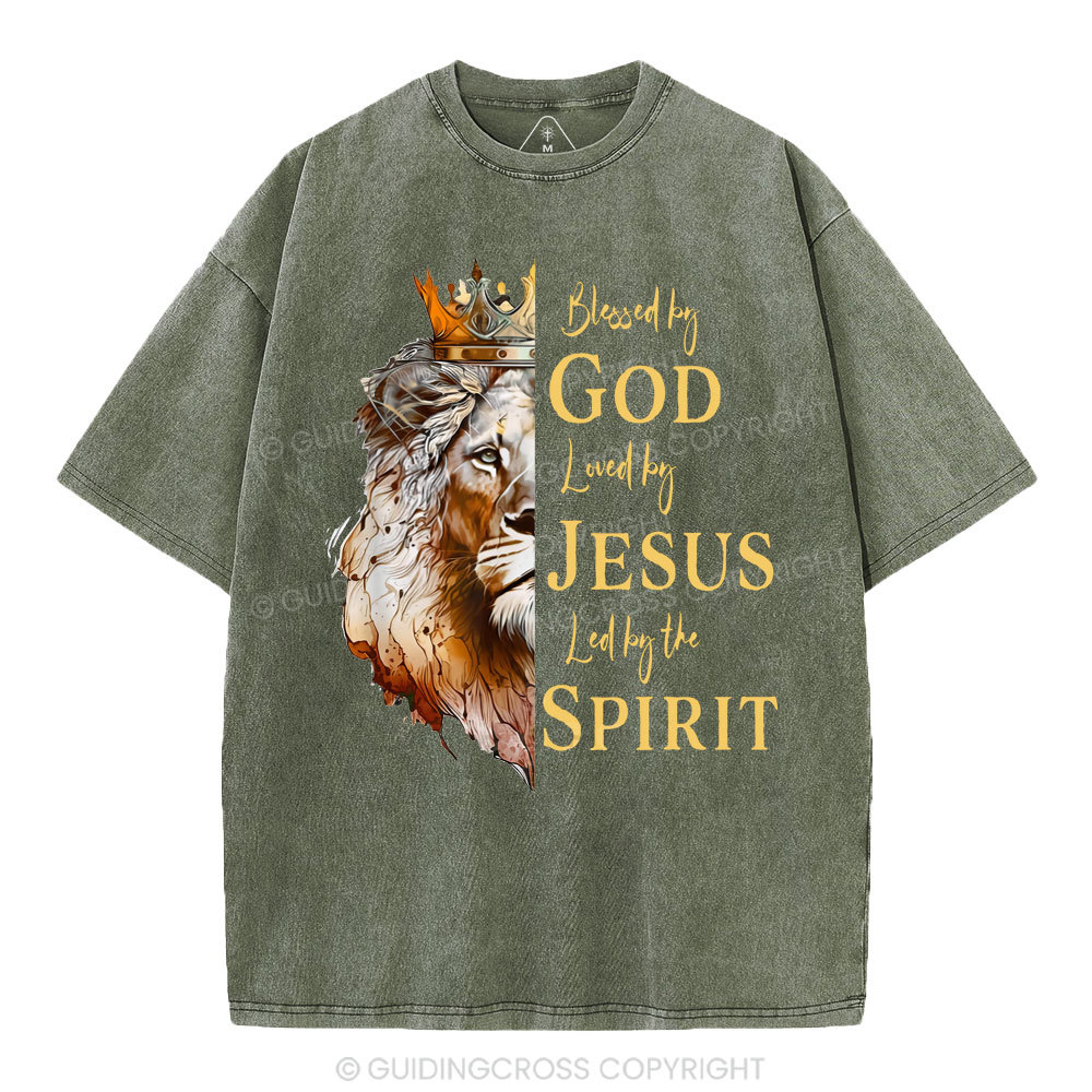 Blessed By God Christian Washed T-Shirt
