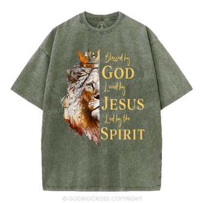 Blessed By God Christian Washed T-Shirt
