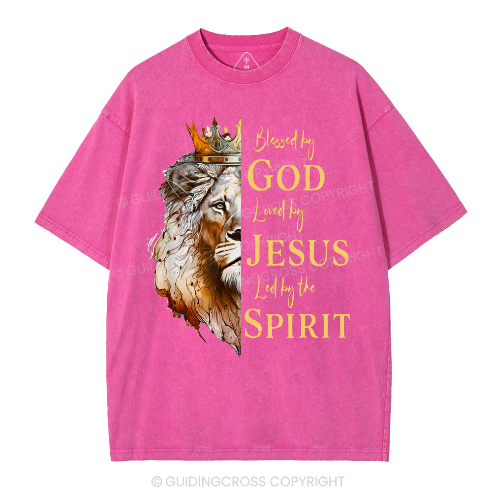 Blessed By God Christian Washed T-Shirt