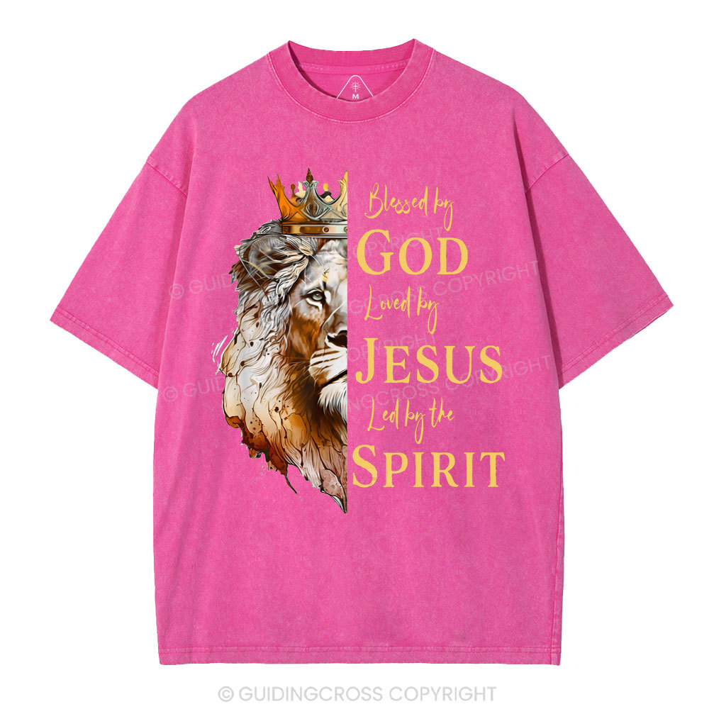 Blessed By God Christian Washed T-Shirt