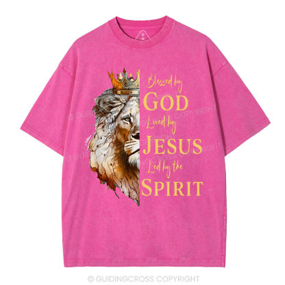 Blessed By God Christian Washed T-Shirt