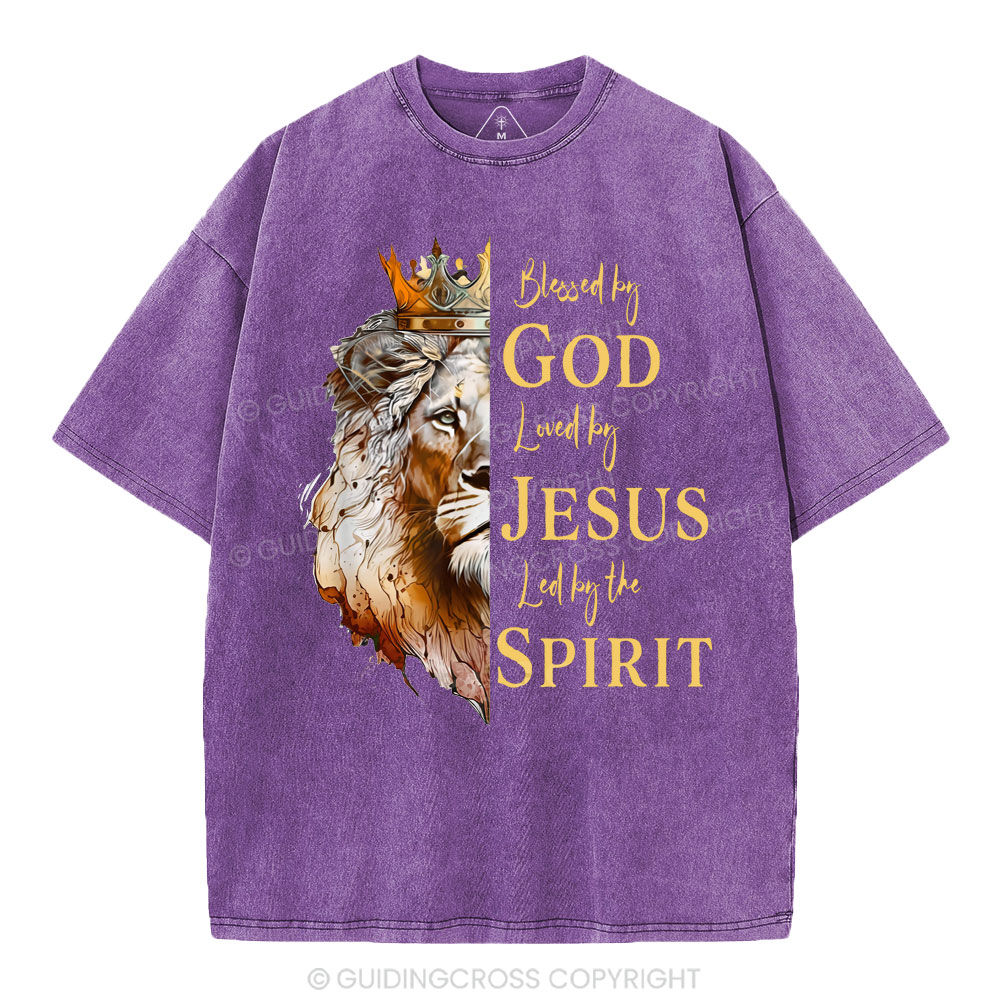 Blessed By God Christian Washed T-Shirt