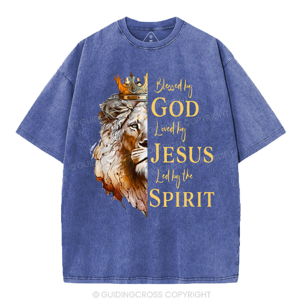 Blessed By God Christian Washed T-Shirt