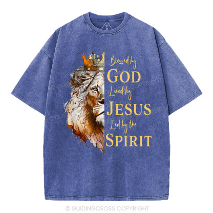 Blessed By God Christian Washed T-Shirt