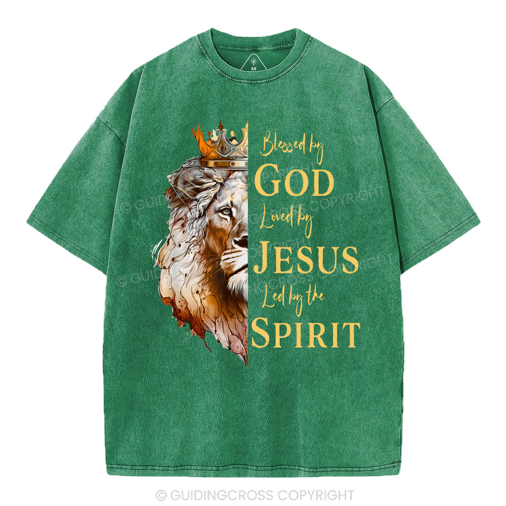 Blessed By God Christian Washed T-Shirt