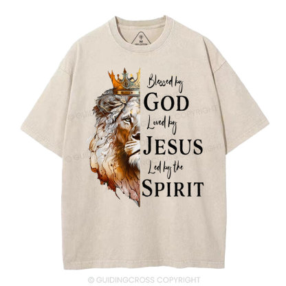 Blessed By God Christian Washed T-Shirt