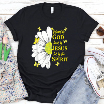 Blessed By God Loved By Jesus Christian T-Shirt