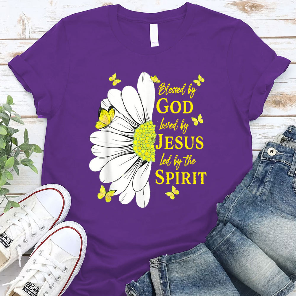 Blessed By God Loved By Jesus Christian T-Shirt