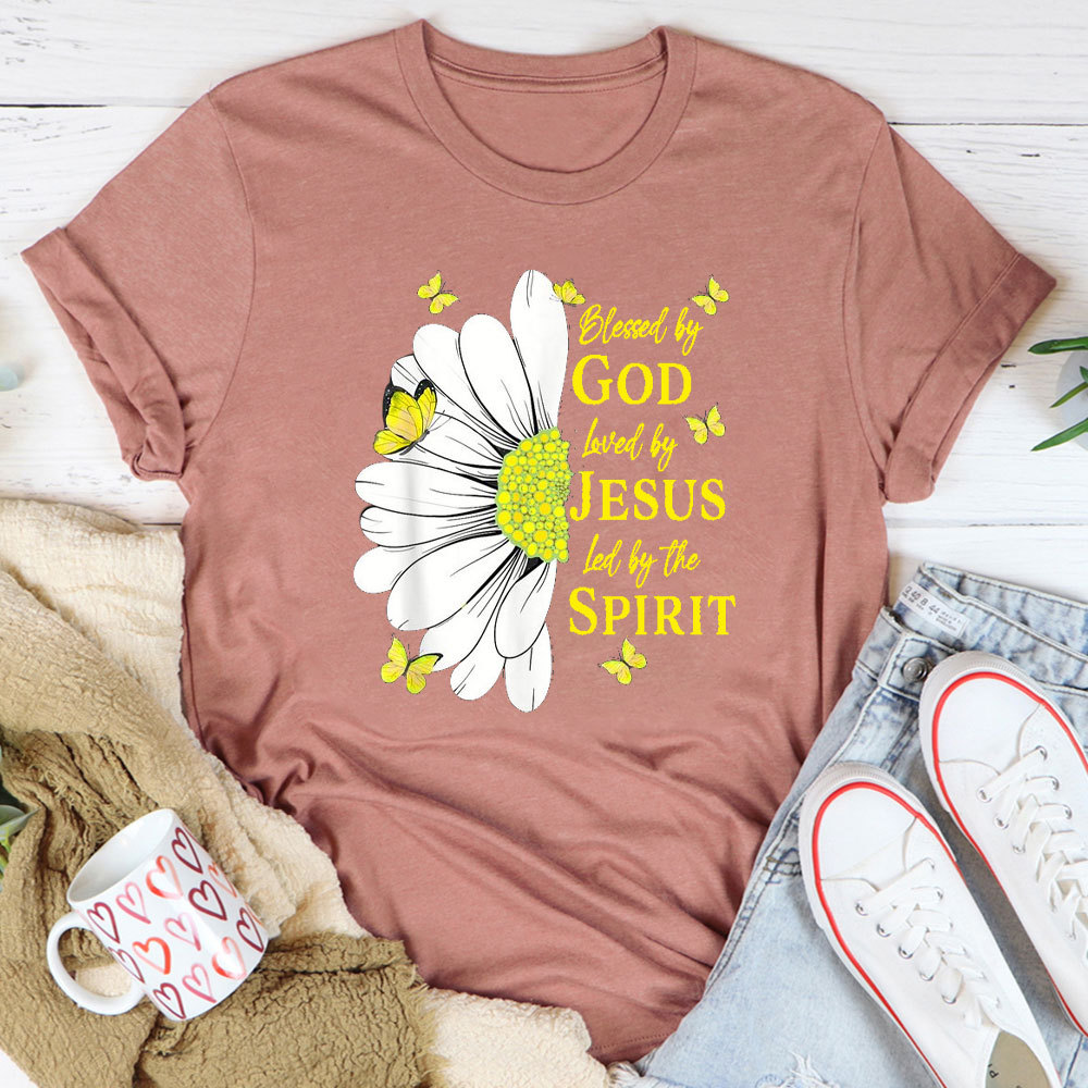 Blessed By God Loved By Jesus Christian T-Shirt